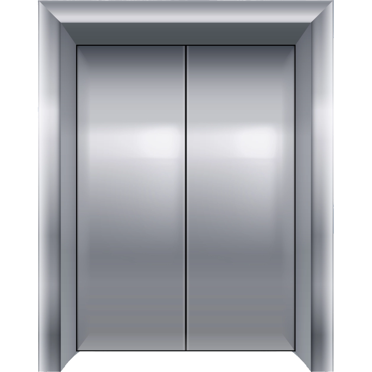 Metallic Gray Elevator with doors closed