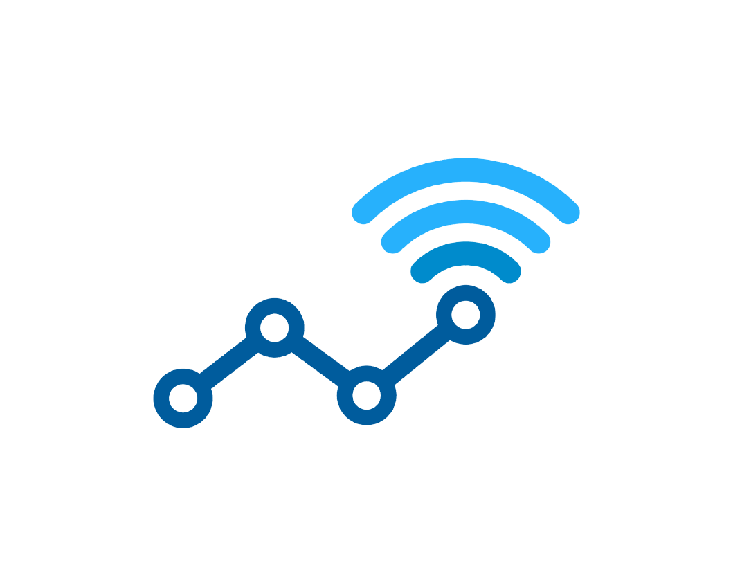 icon with 3 connecting lines leading to a wifi signal icon.